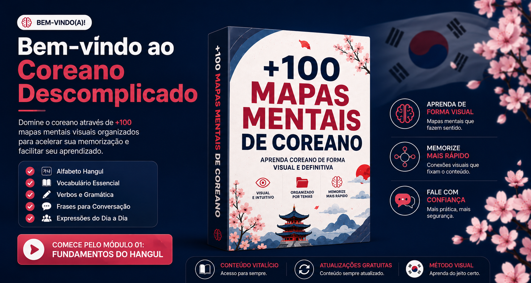 +100 Mapas Mentais de Coreano